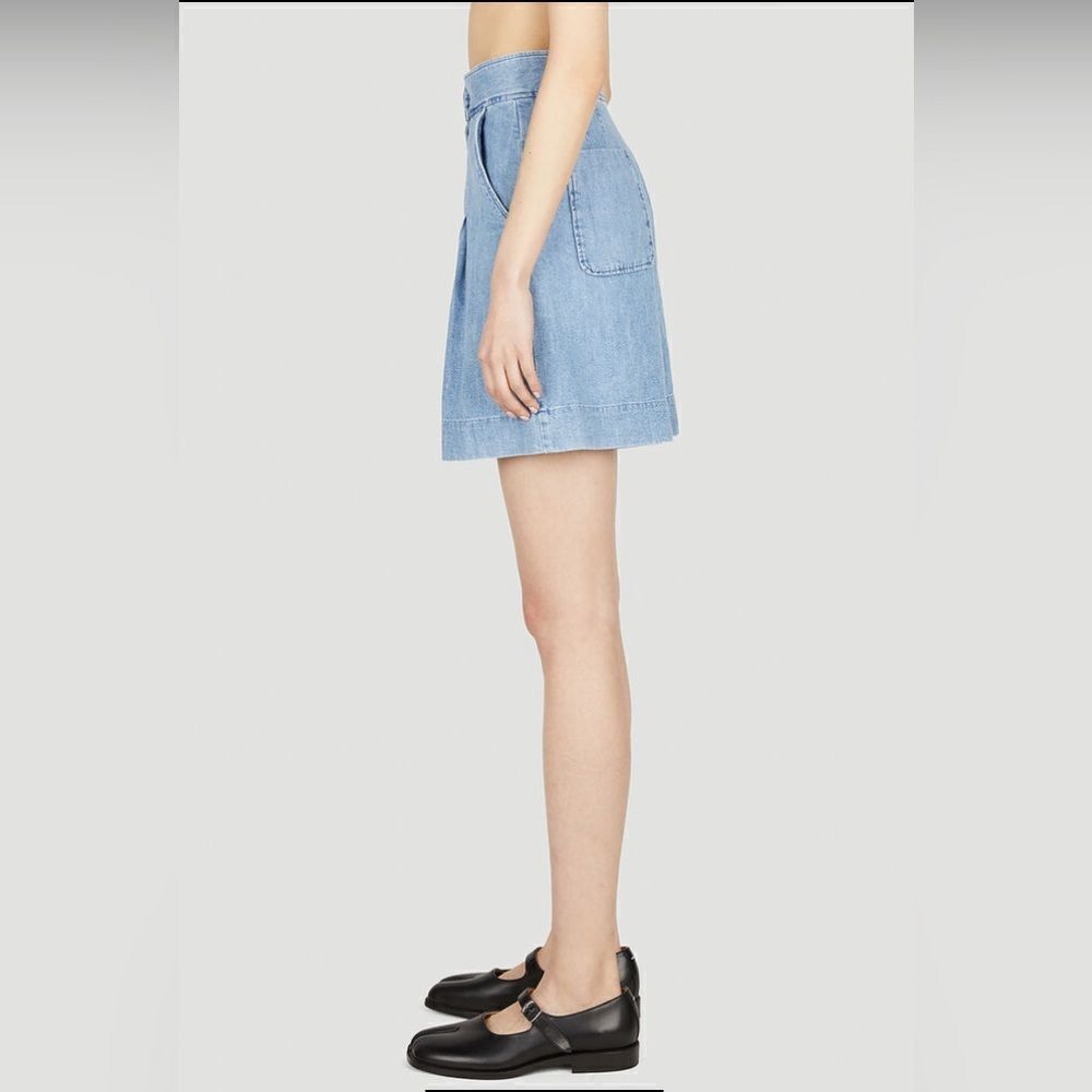 A.P.C Dayana 100% Cotton High Waisted Denim Short Washed Indigo Women's 36/4 NWT - Picture 2 of 13